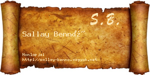 Sallay Bennó névjegykártya